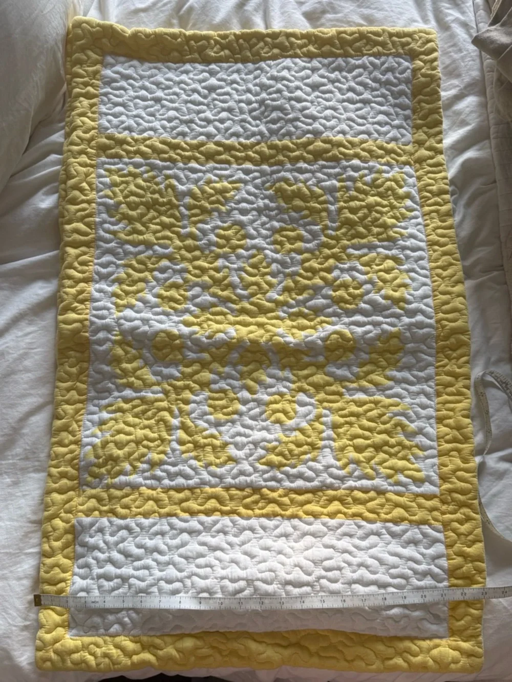 Set of 2 Carleton Varney Yellow/White Quilted King Pillowcases Coastal Grandma